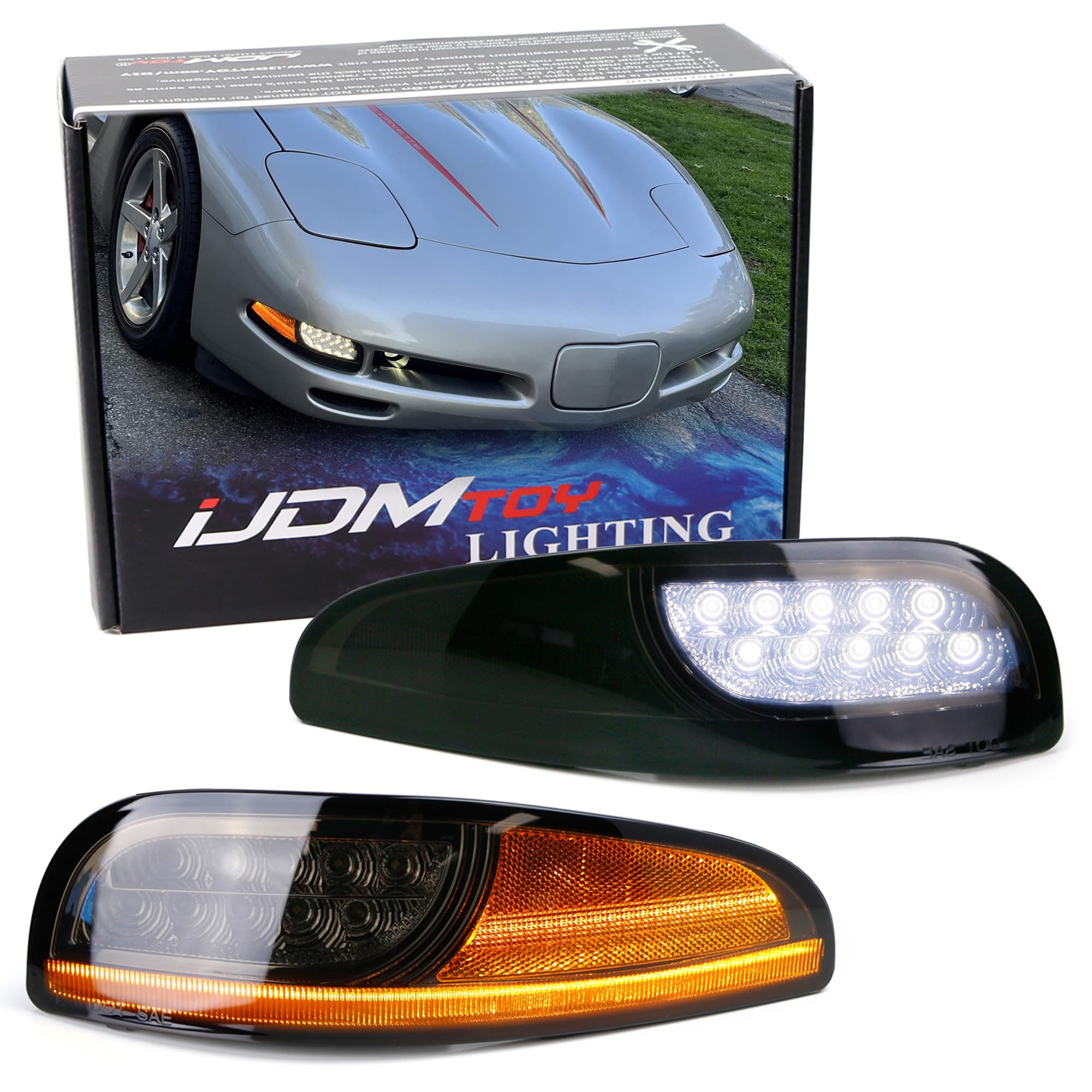 Amazon.com: iJDMTOY Smoked Lens LED DRL/Laser Sequential